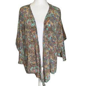Karma Highway Women’s Kimono Duster Cardigan Floral Paisley Boho Open Front OS